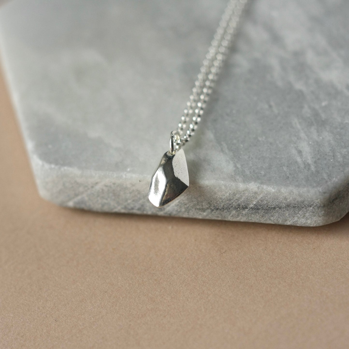 Sterling Silver Faceted Charm Necklace