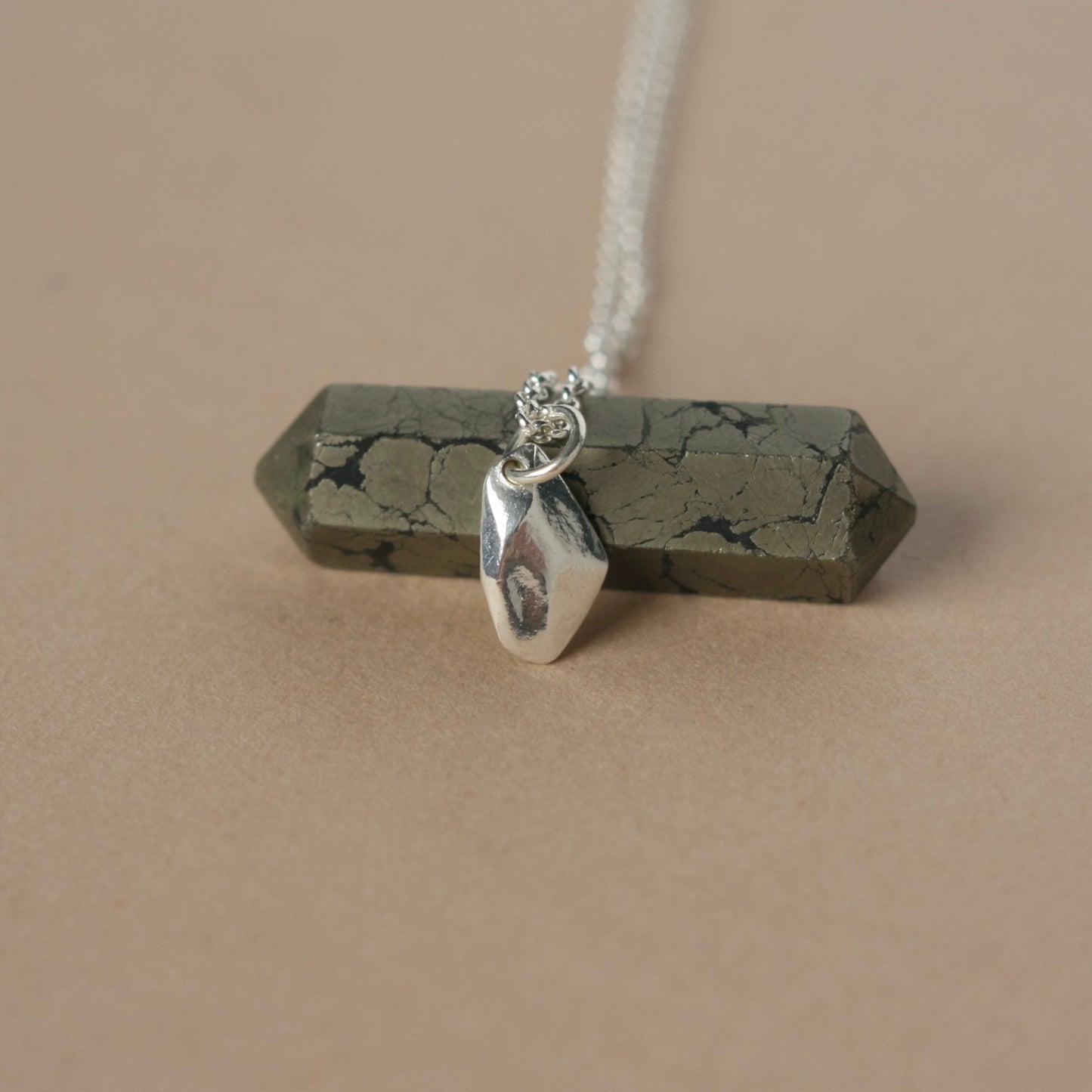 Sterling Silver Faceted Charm Necklace