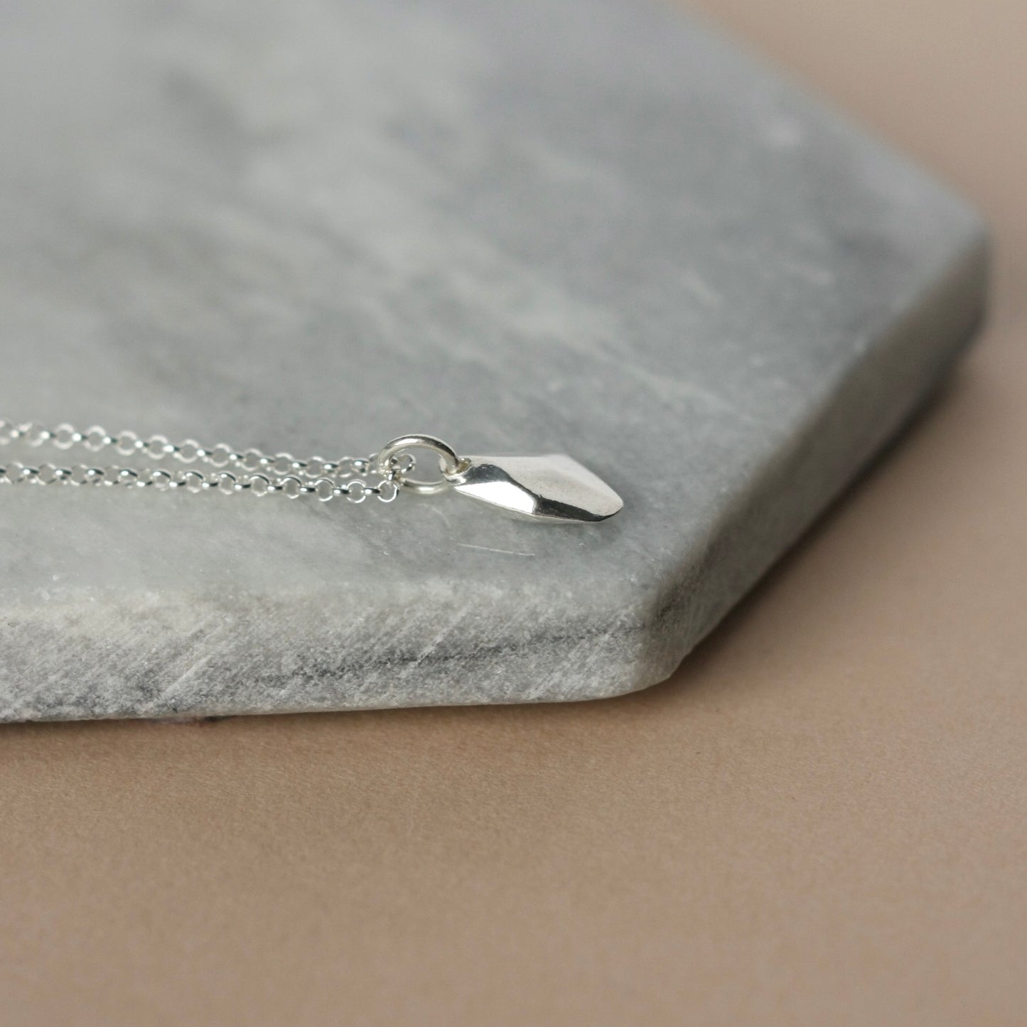 Sterling Silver Faceted Charm Necklace