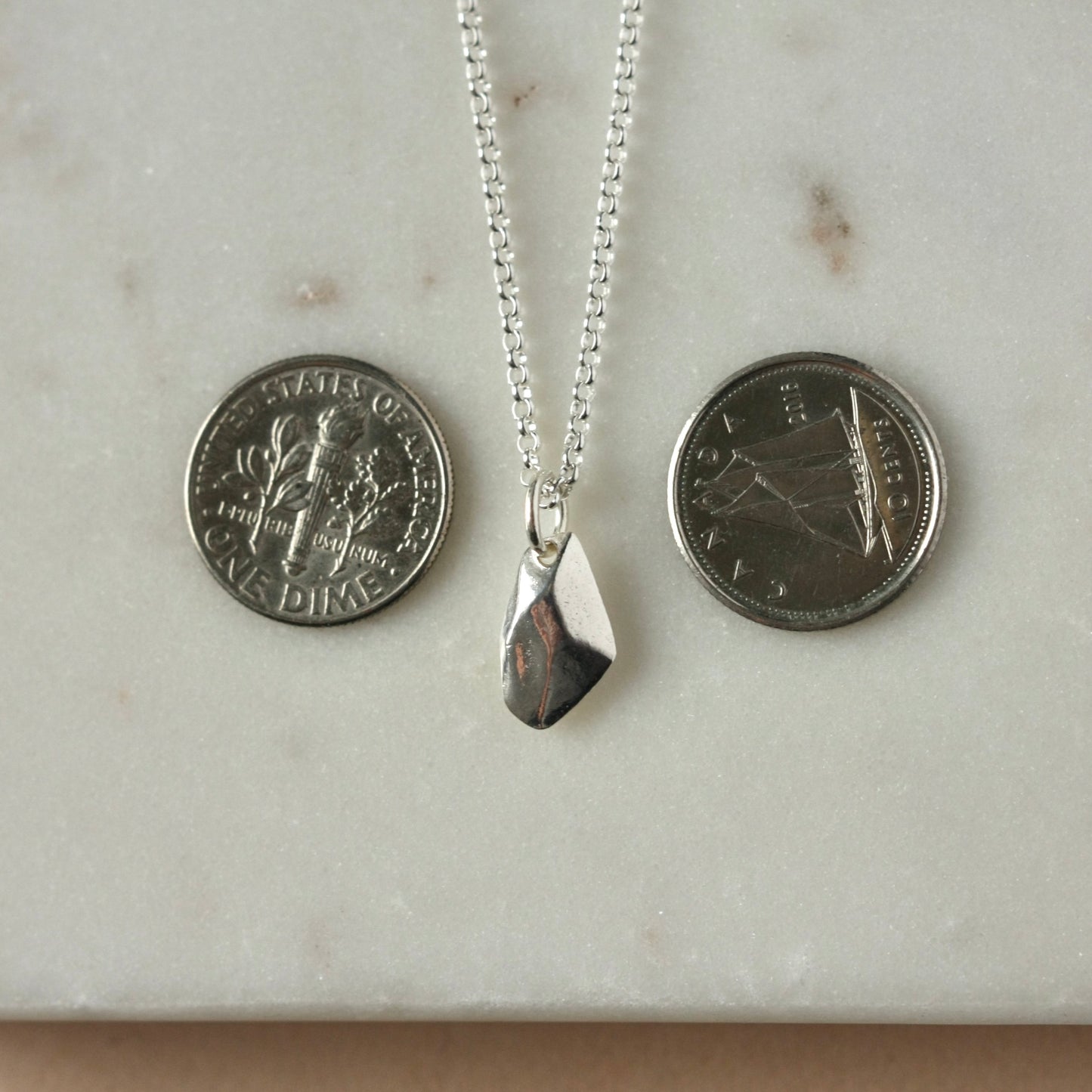 Sterling Silver Faceted Charm Necklace