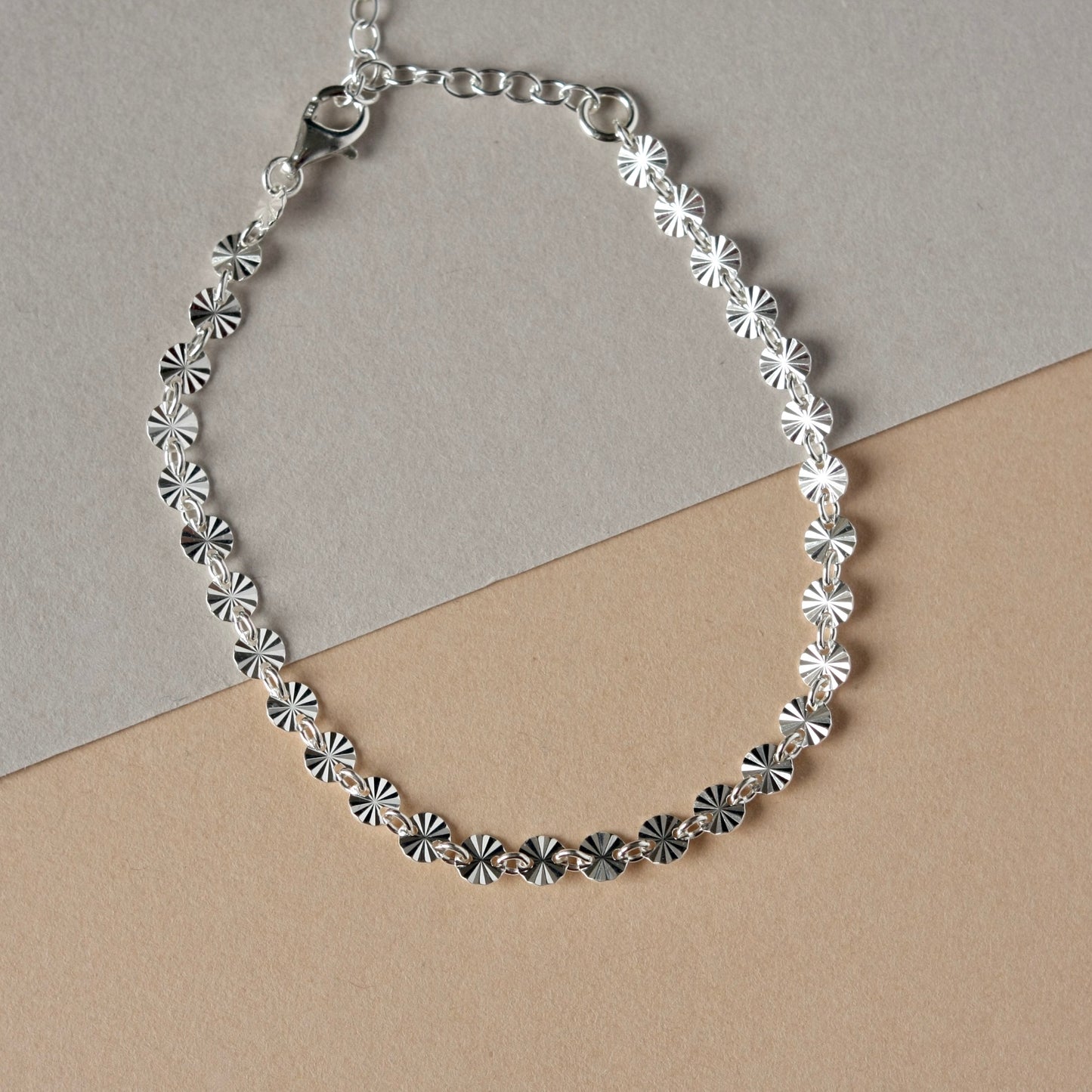 Sterling Silver Sequin Disc Bracelet