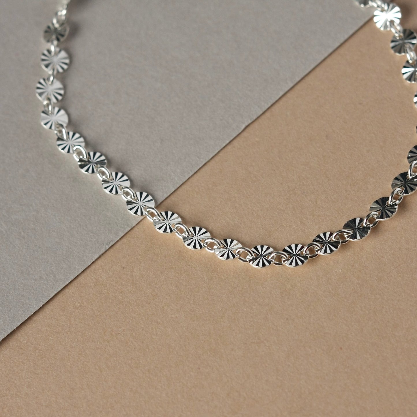 Sterling Silver Sequin Disc Bracelet