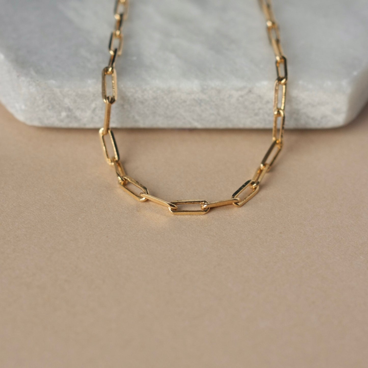 Gold Paper Clip Chain Bracelet