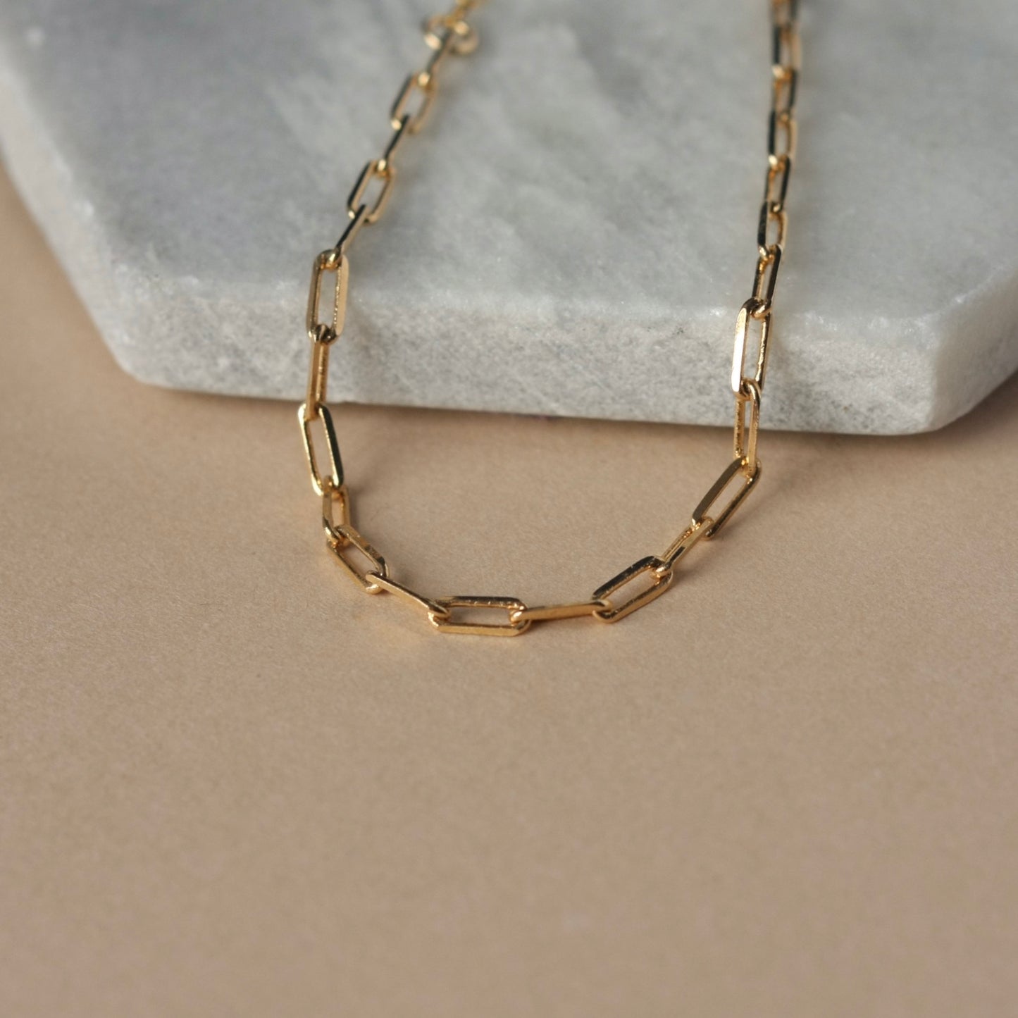 Gold Paper Clip Chain Bracelet