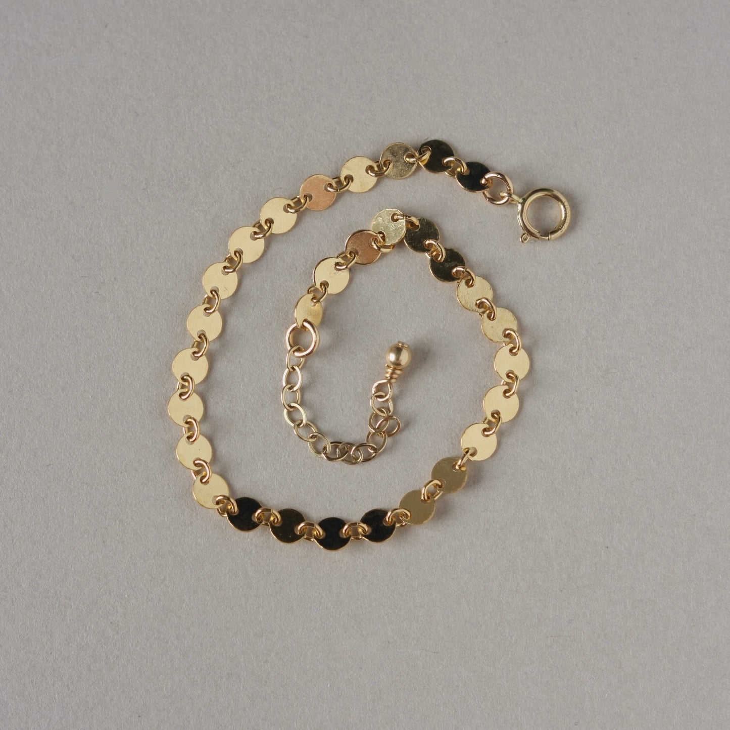 Gold Disc Sequin Chain Bracelet