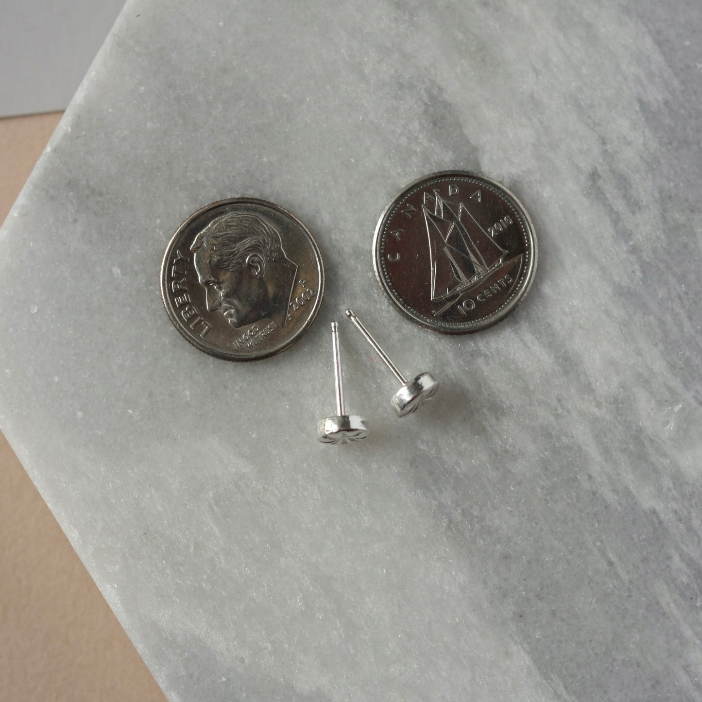 Small Silver Flower Studs