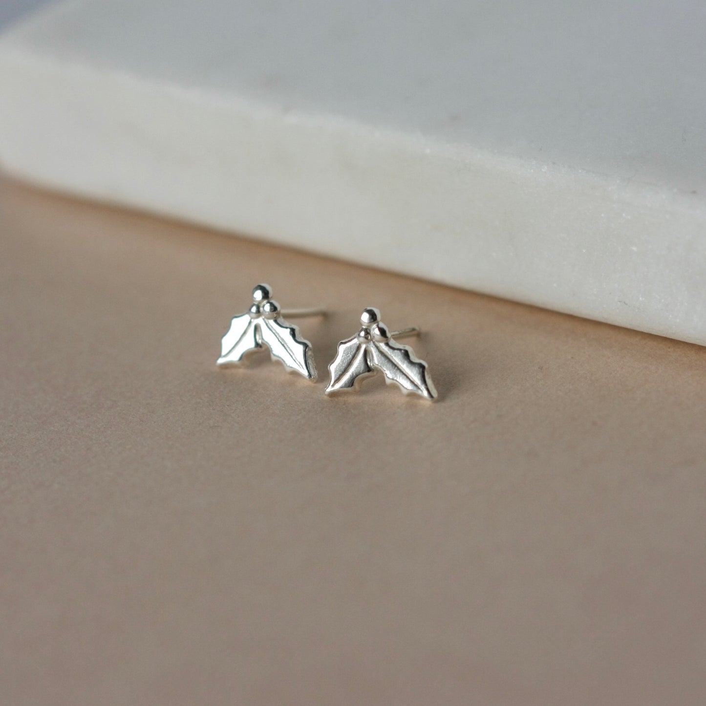 Sterling Silver Holly Stud Earrings