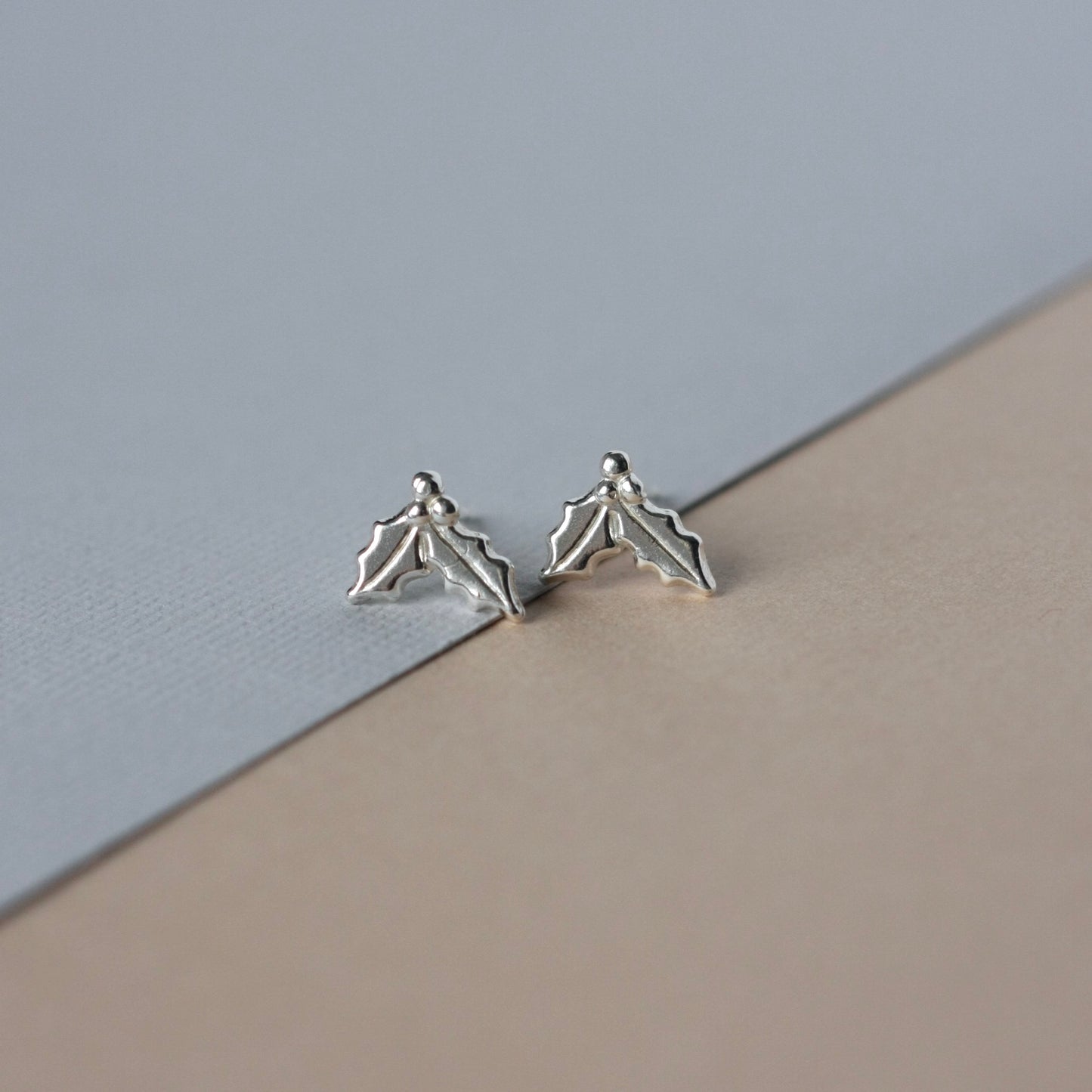 Sterling Silver Holly Stud Earrings