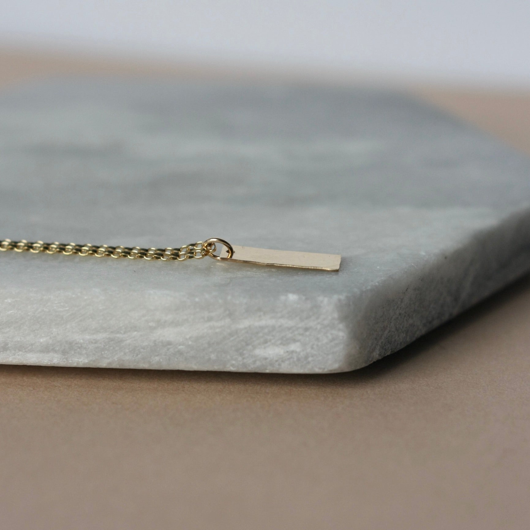 Hammered Gold Bar Necklace
