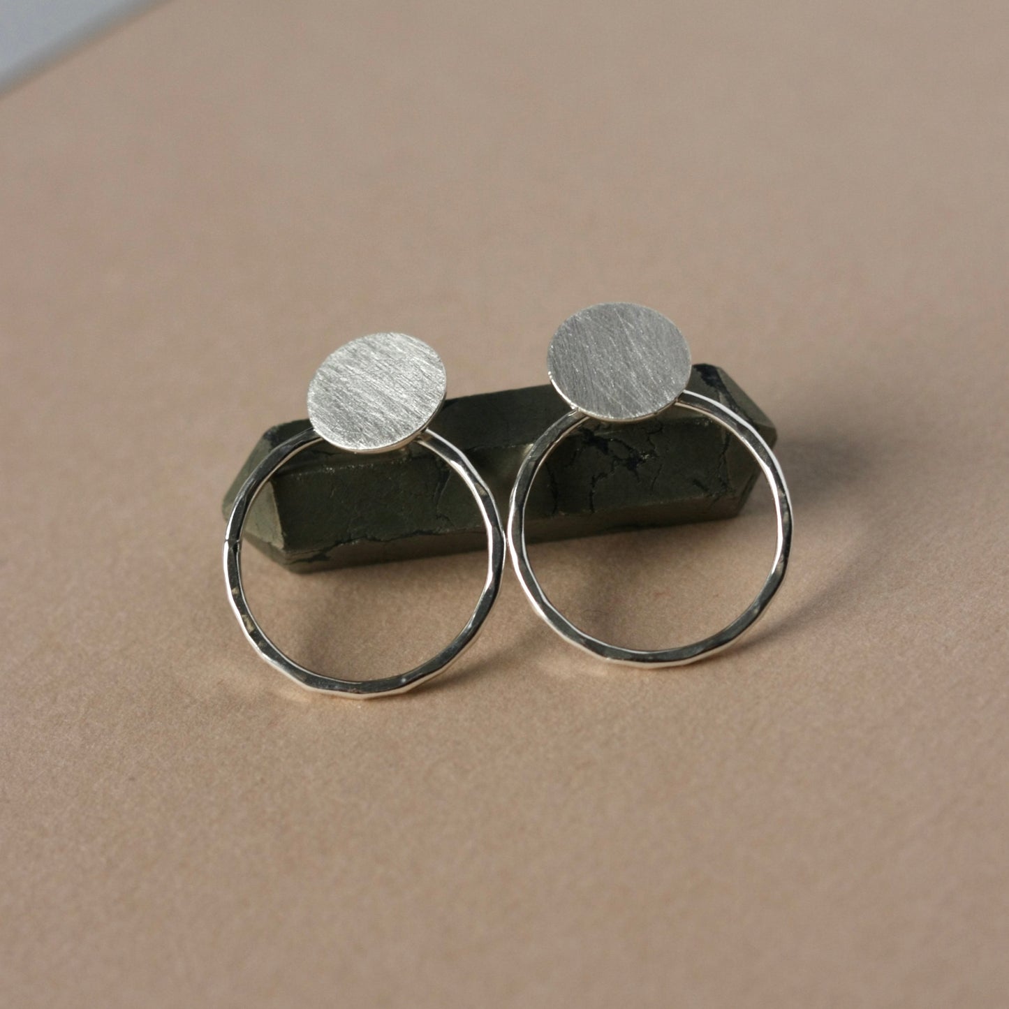 Silver Round Studs and Hoop Earrings