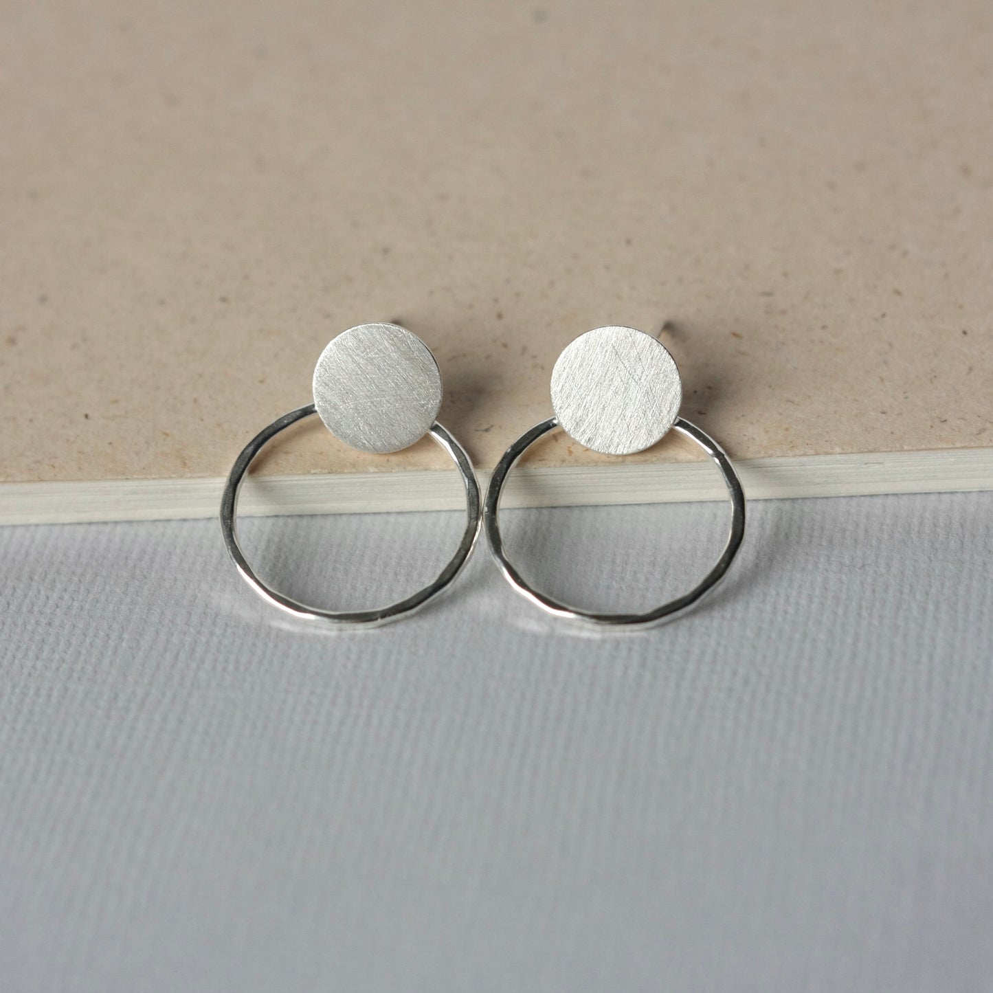 Silver Round Studs and Hoop Earrings