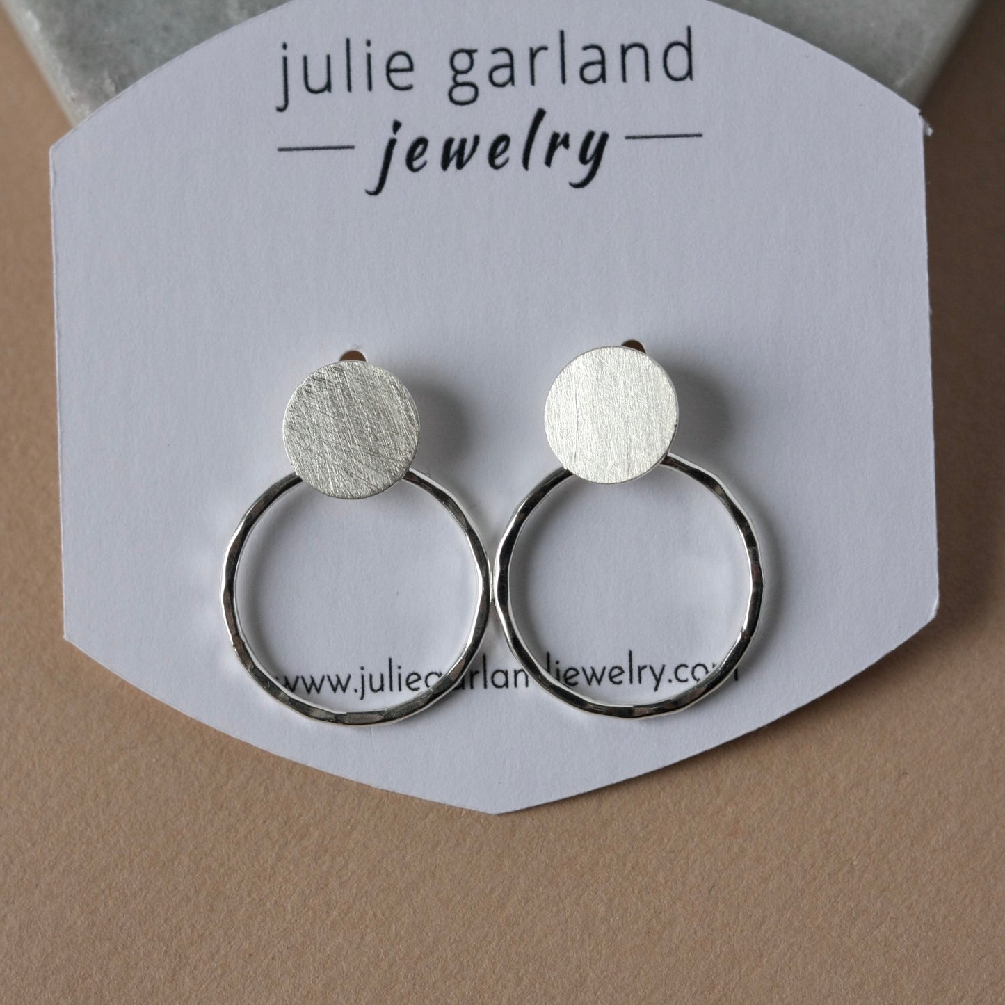 Silver Round Studs and Hoop Earrings