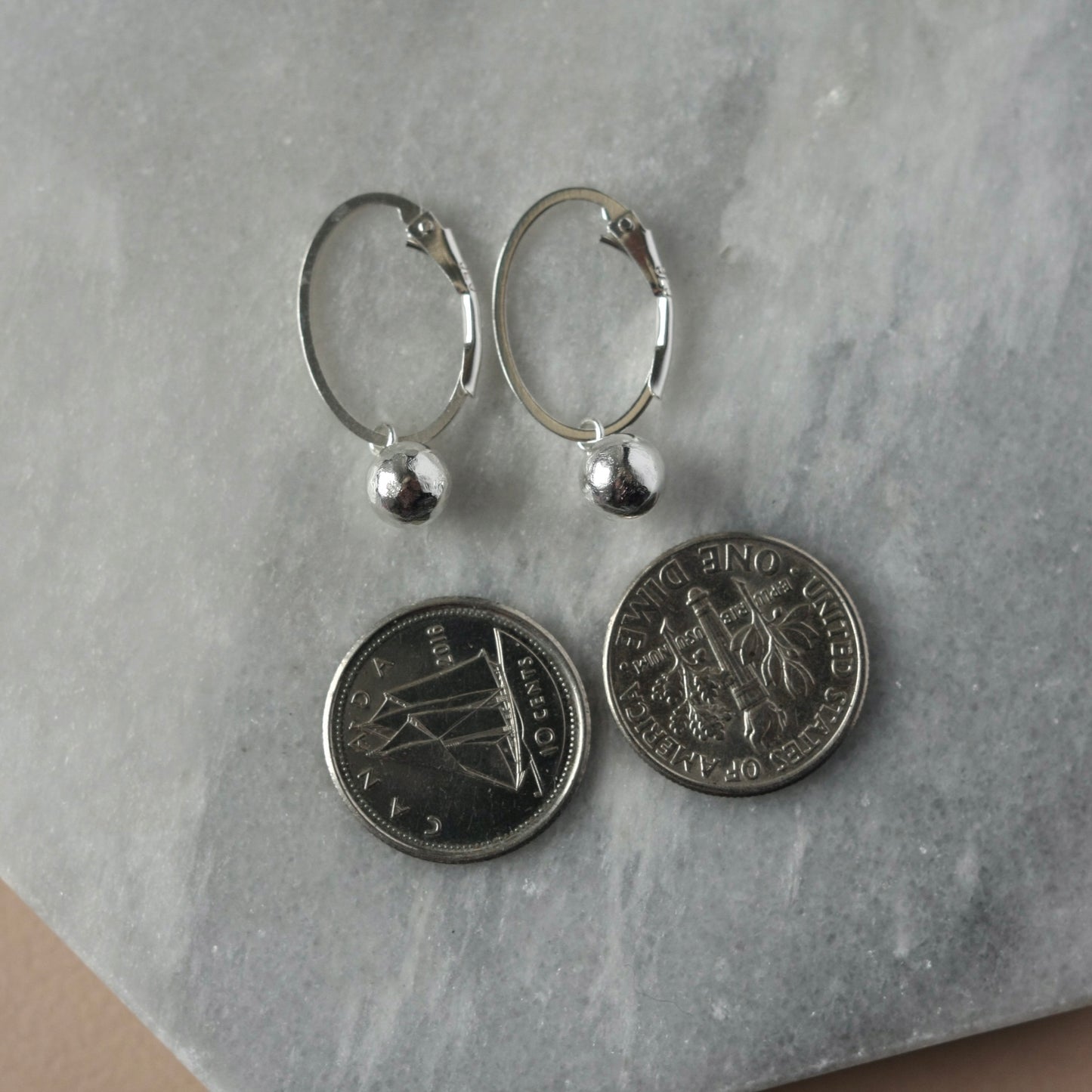 Sterling Silver Oval Dangle Earrings