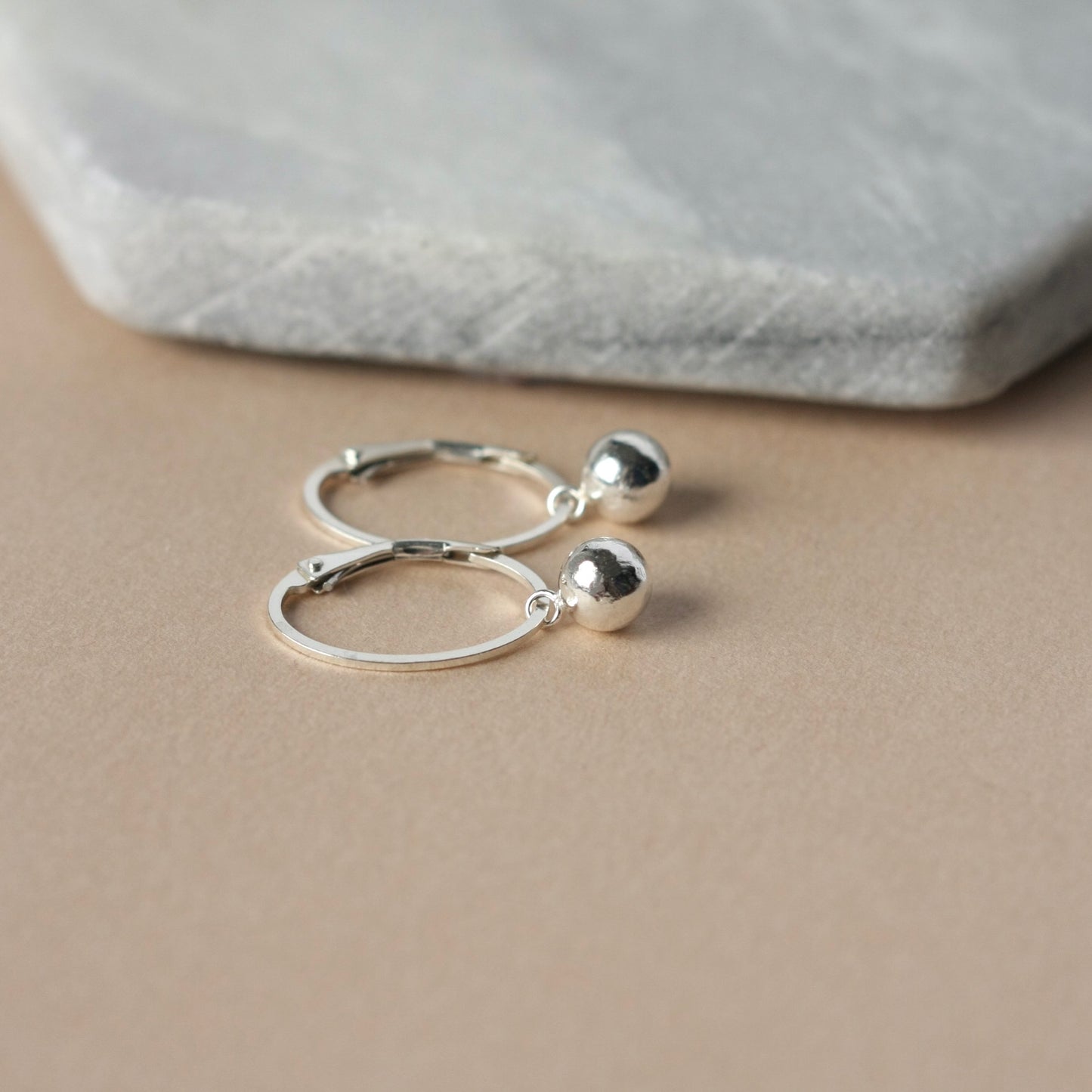 Sterling Silver Oval Dangle Earrings