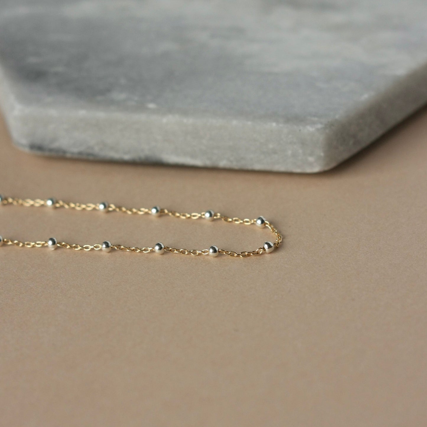 Dainty Mixed Metal Satellite Chain Necklace