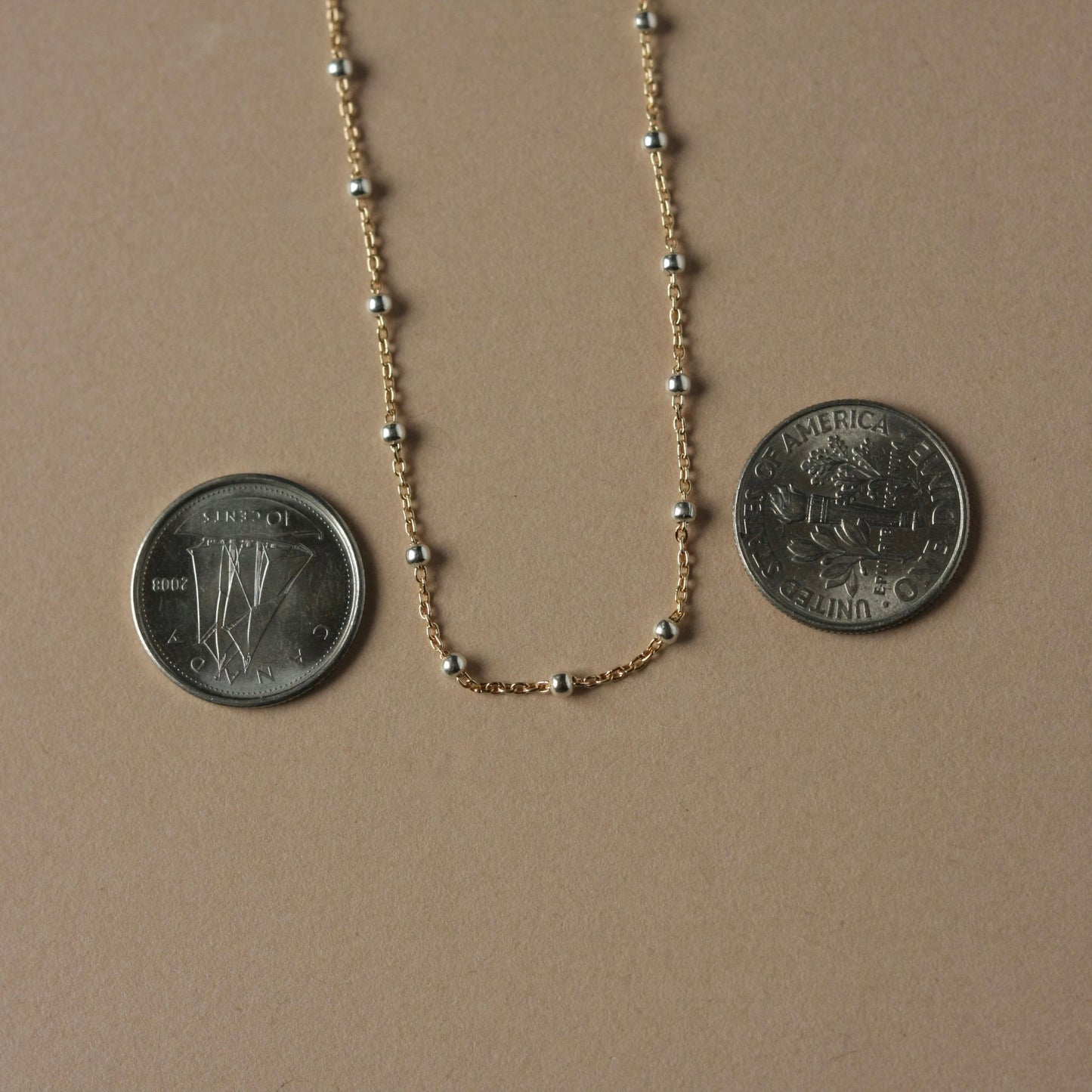 Dainty Mixed Metal Satellite Chain Necklace