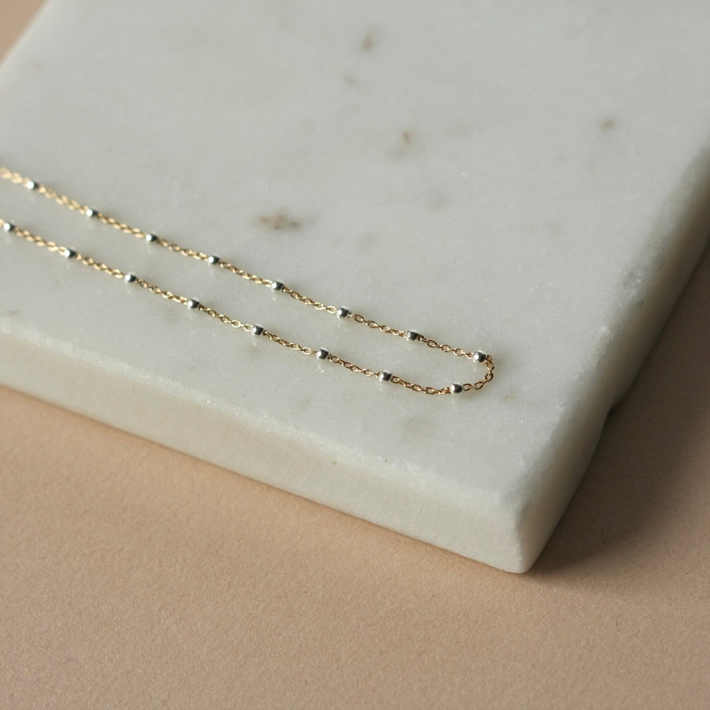 Dainty Mixed Metal Satellite Chain Necklace