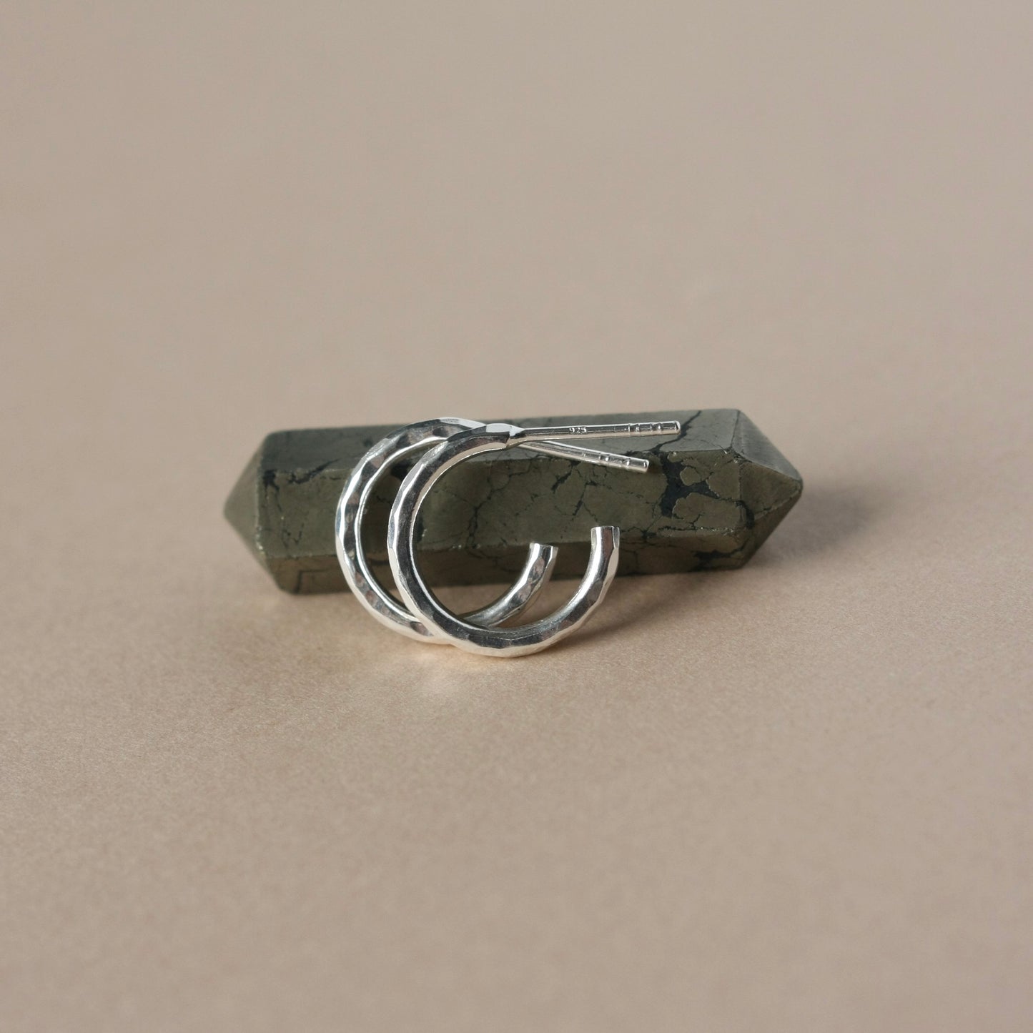 Small Hammered Sterling Silver Everyday Hoops