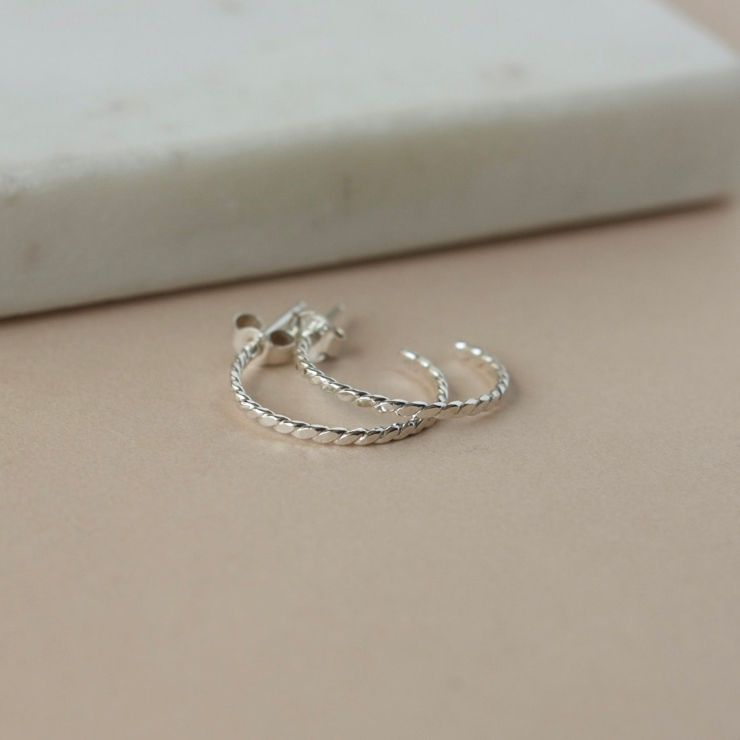Thin Twisted Wire Hoop Earrings