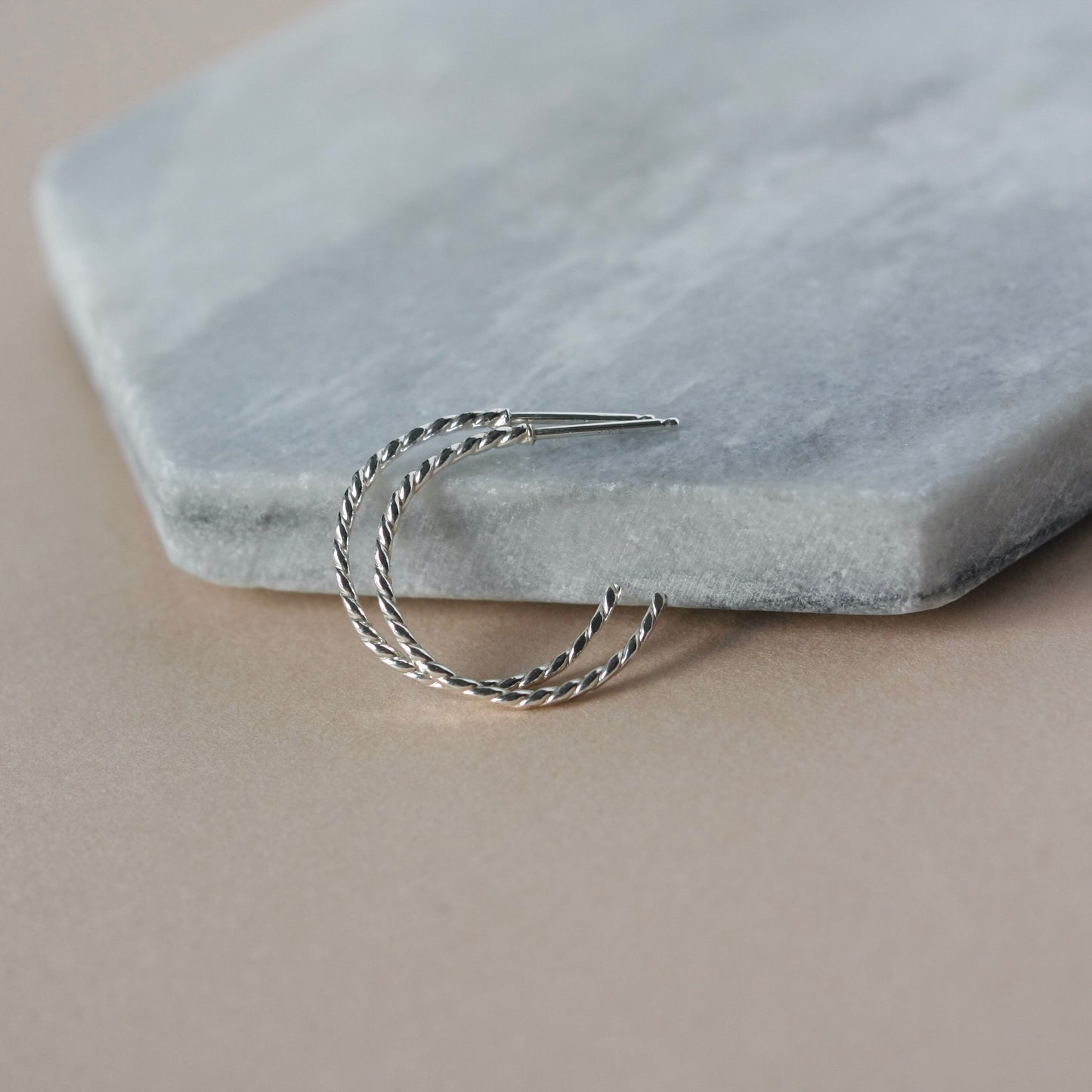 Thin Twisted Wire Hoop Earrings