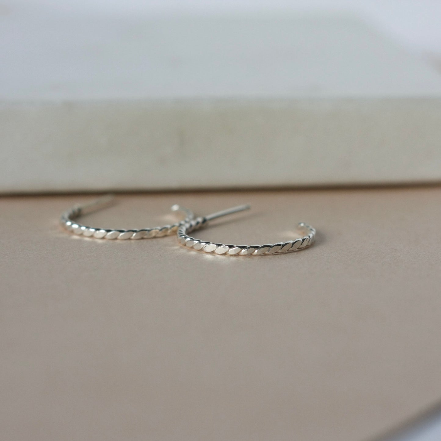 Thin Twisted Wire Hoop Earrings