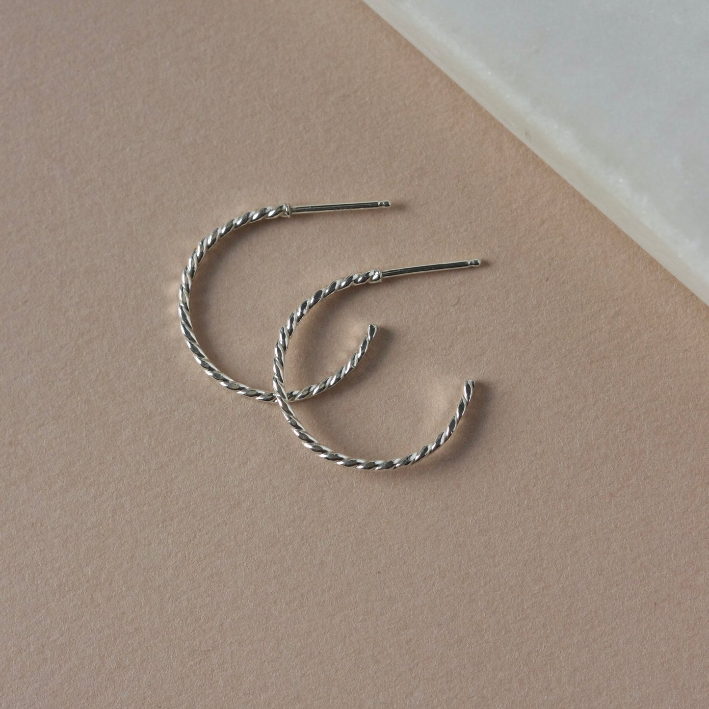 Thin Twisted Wire Hoop Earrings