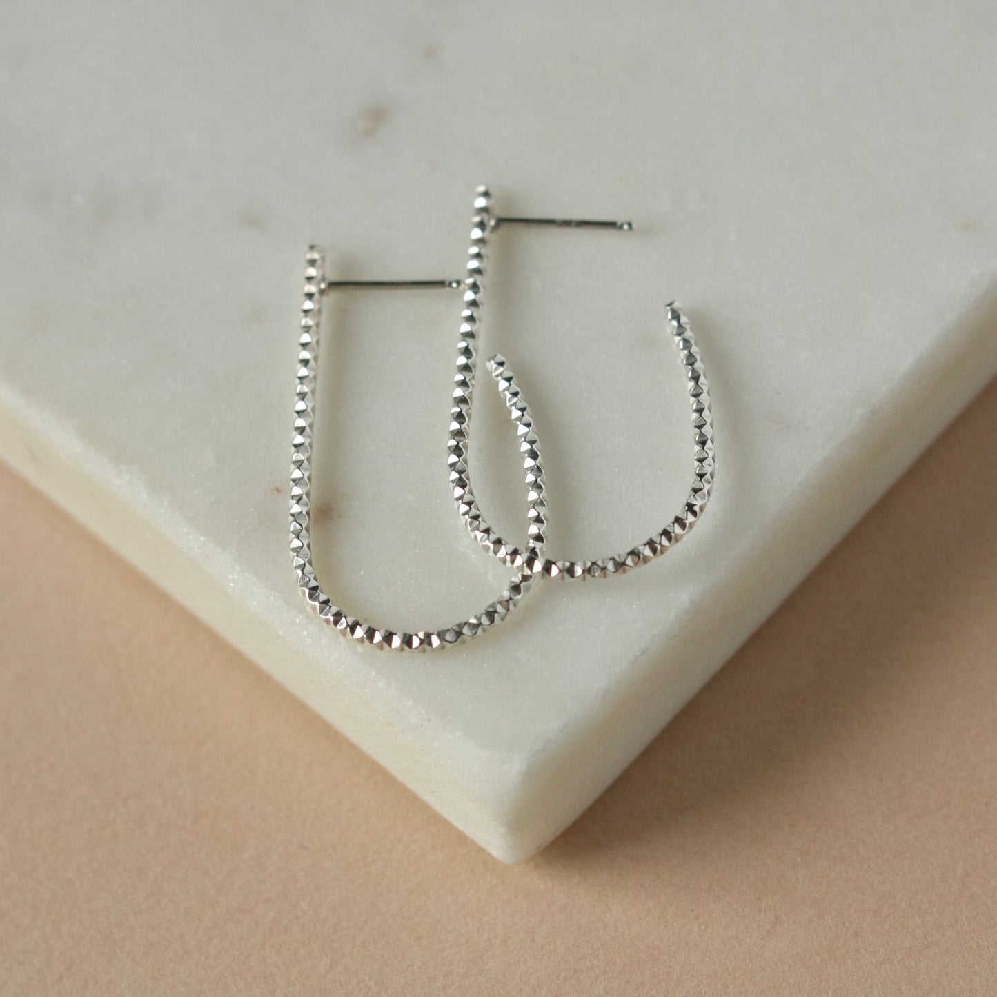 Long Sterling Silver Oval Hoops