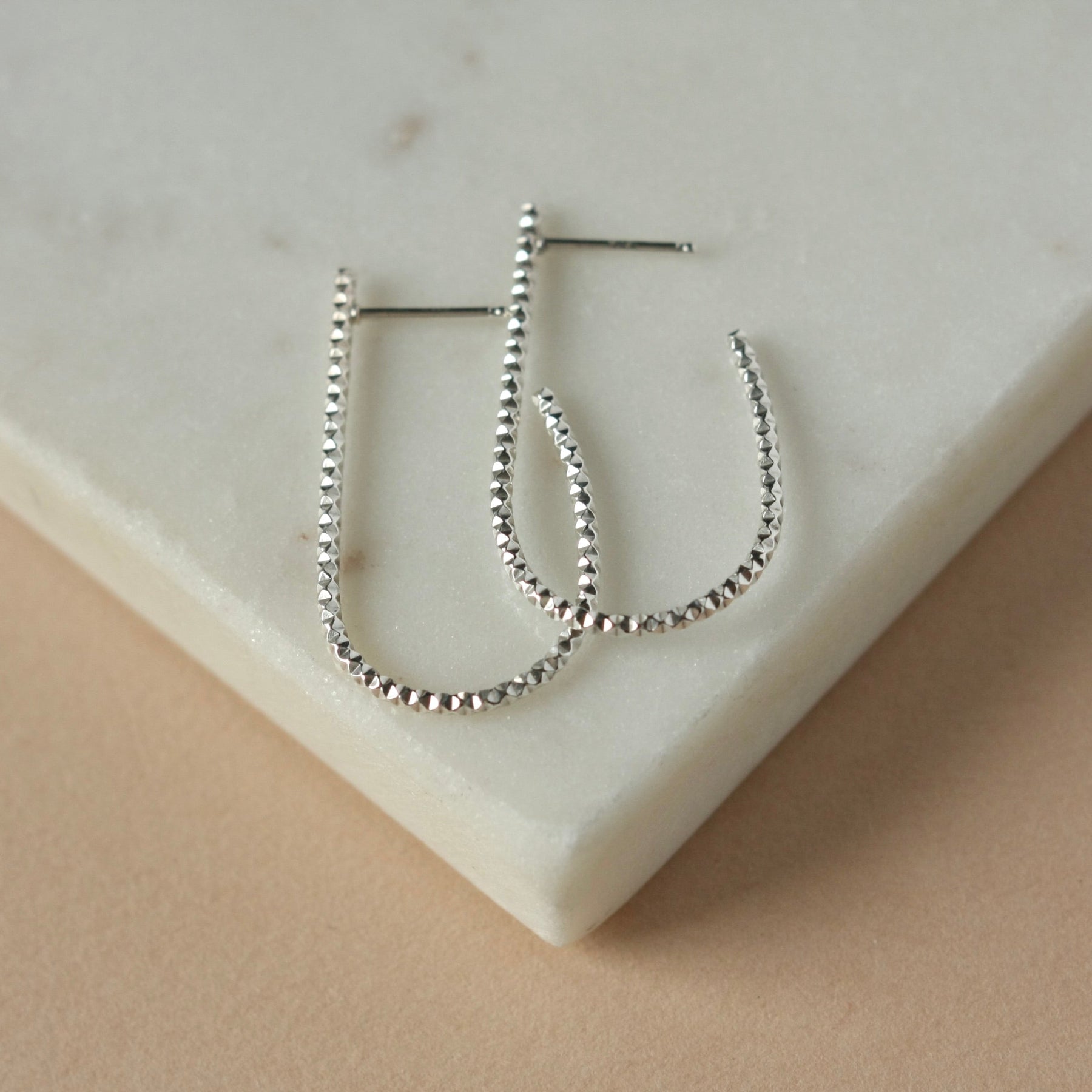 Long Sterling Silver Oval Hoops