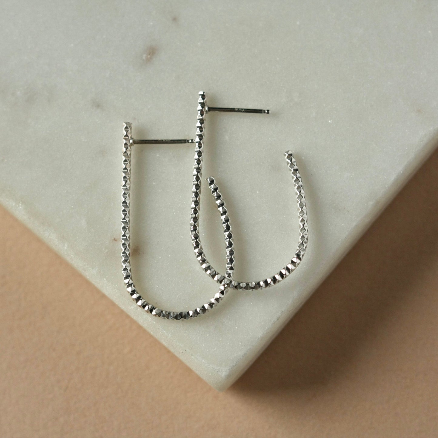 Long Sterling Silver Oval Hoops
