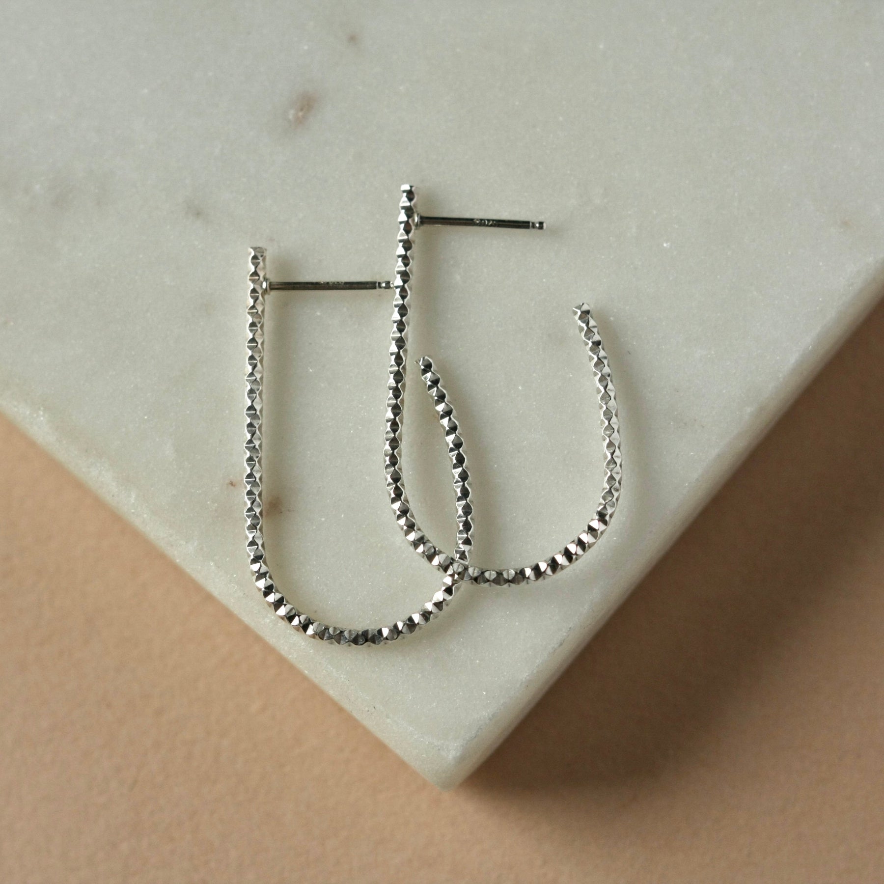 Long Sterling Silver Oval Hoops