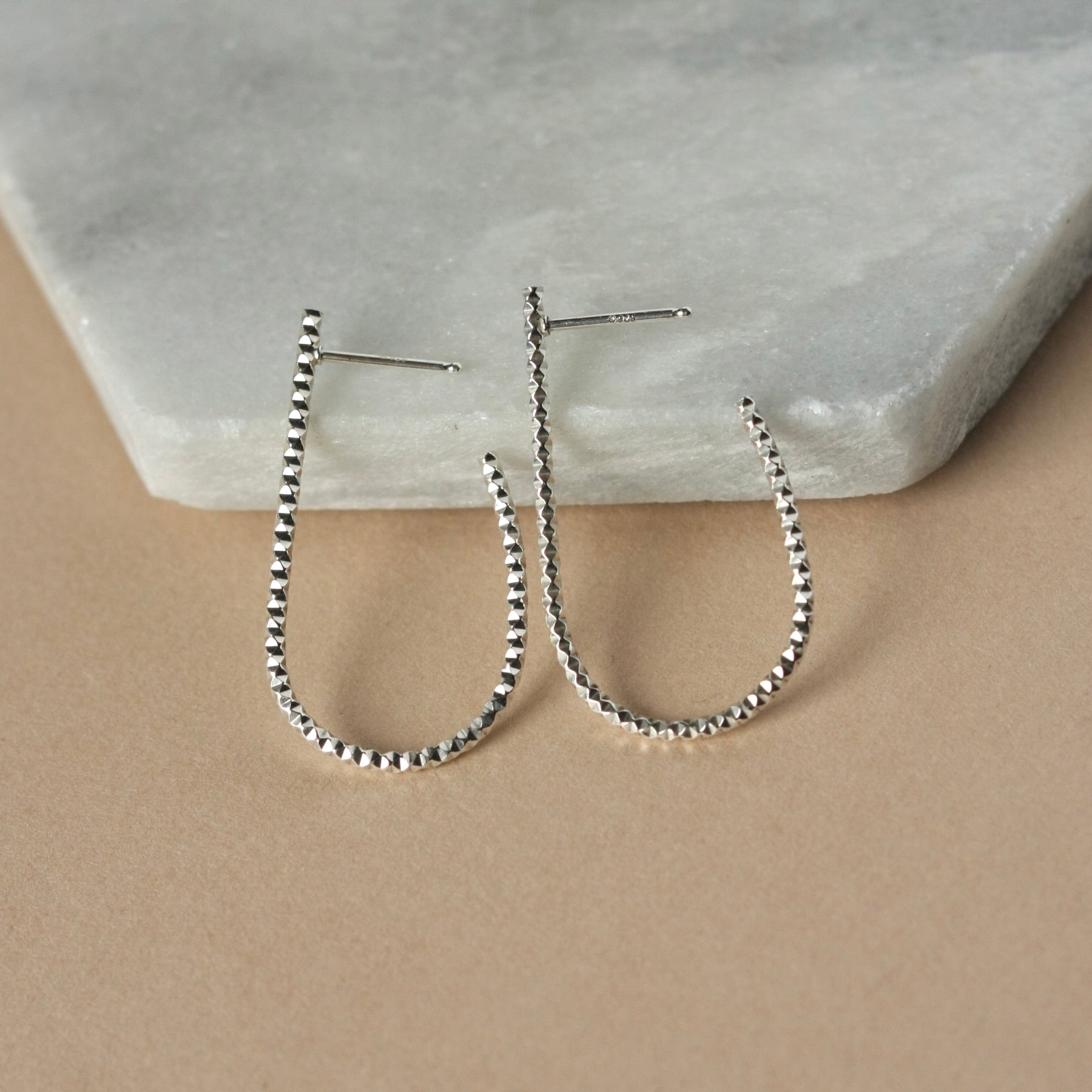 Long Sterling Silver Oval Hoops