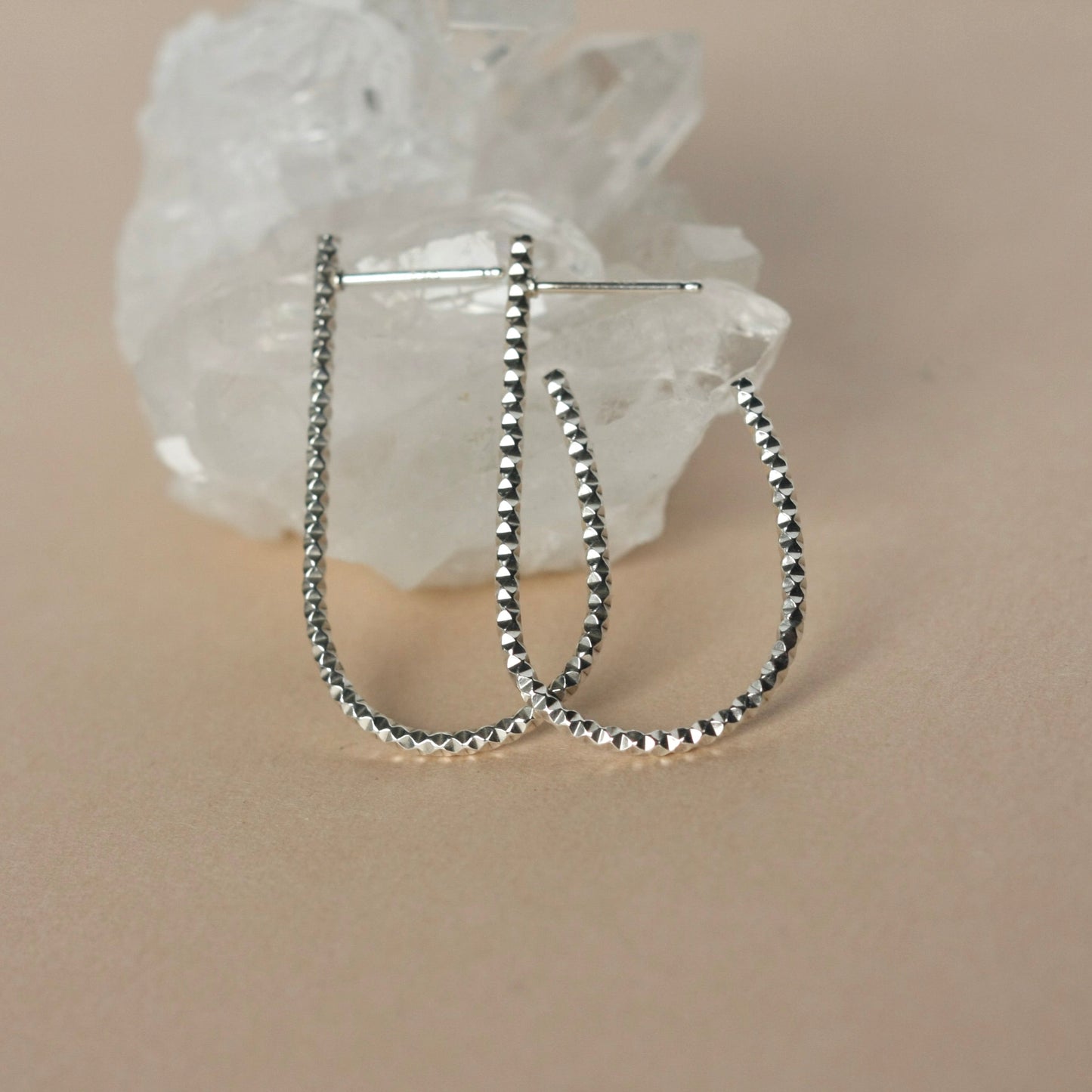 Long Sterling Silver Oval Hoops