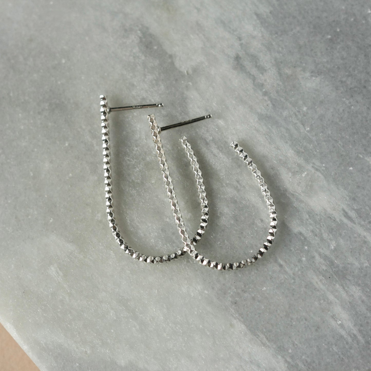 Long Sterling Silver Oval Hoops