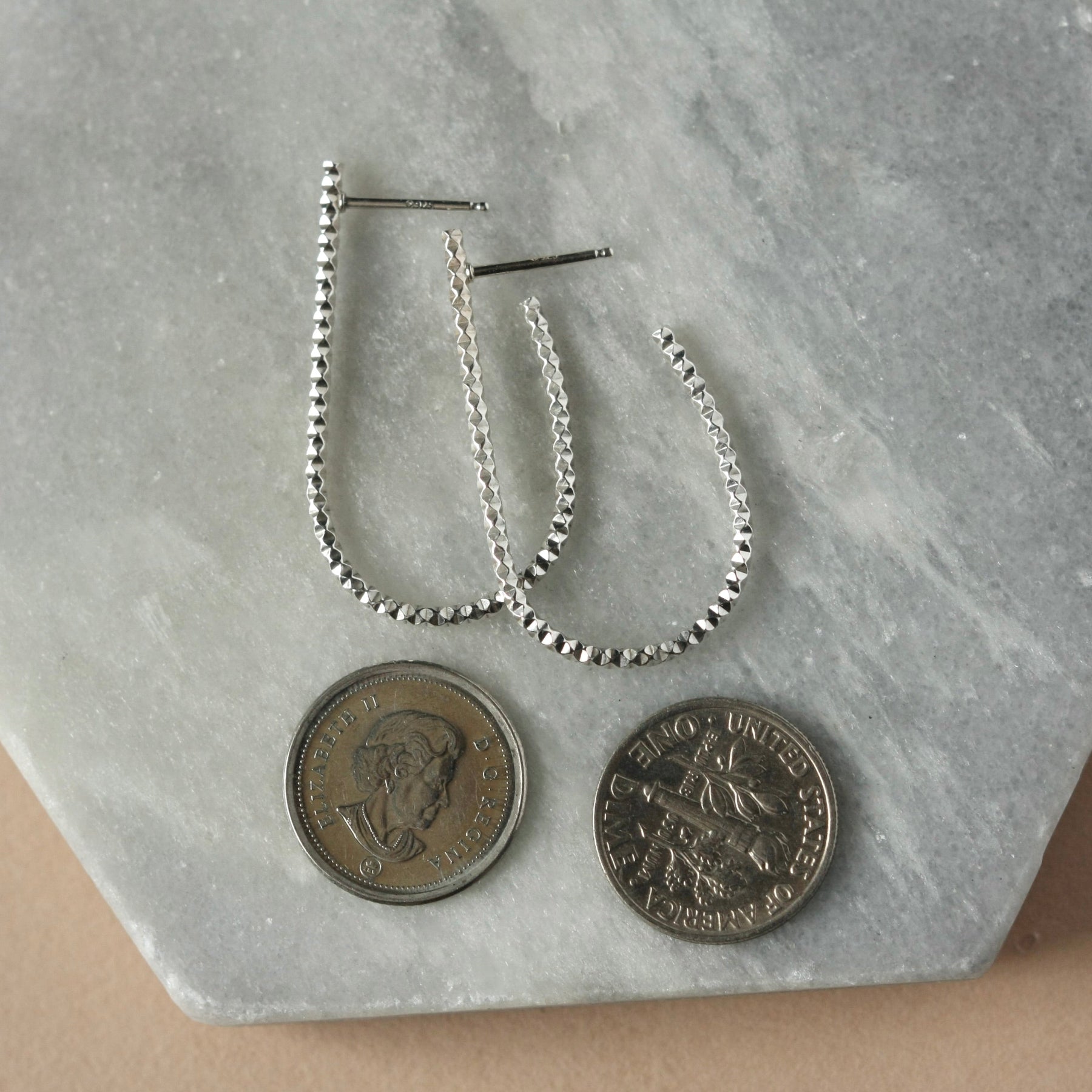 Long Sterling Silver Oval Hoops