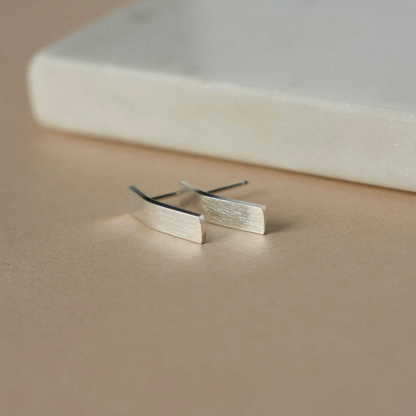 Sterling Silver Curved Bar Studs