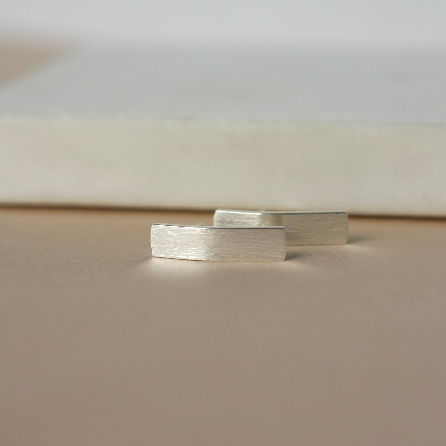 Sterling Silver Curved Bar Studs