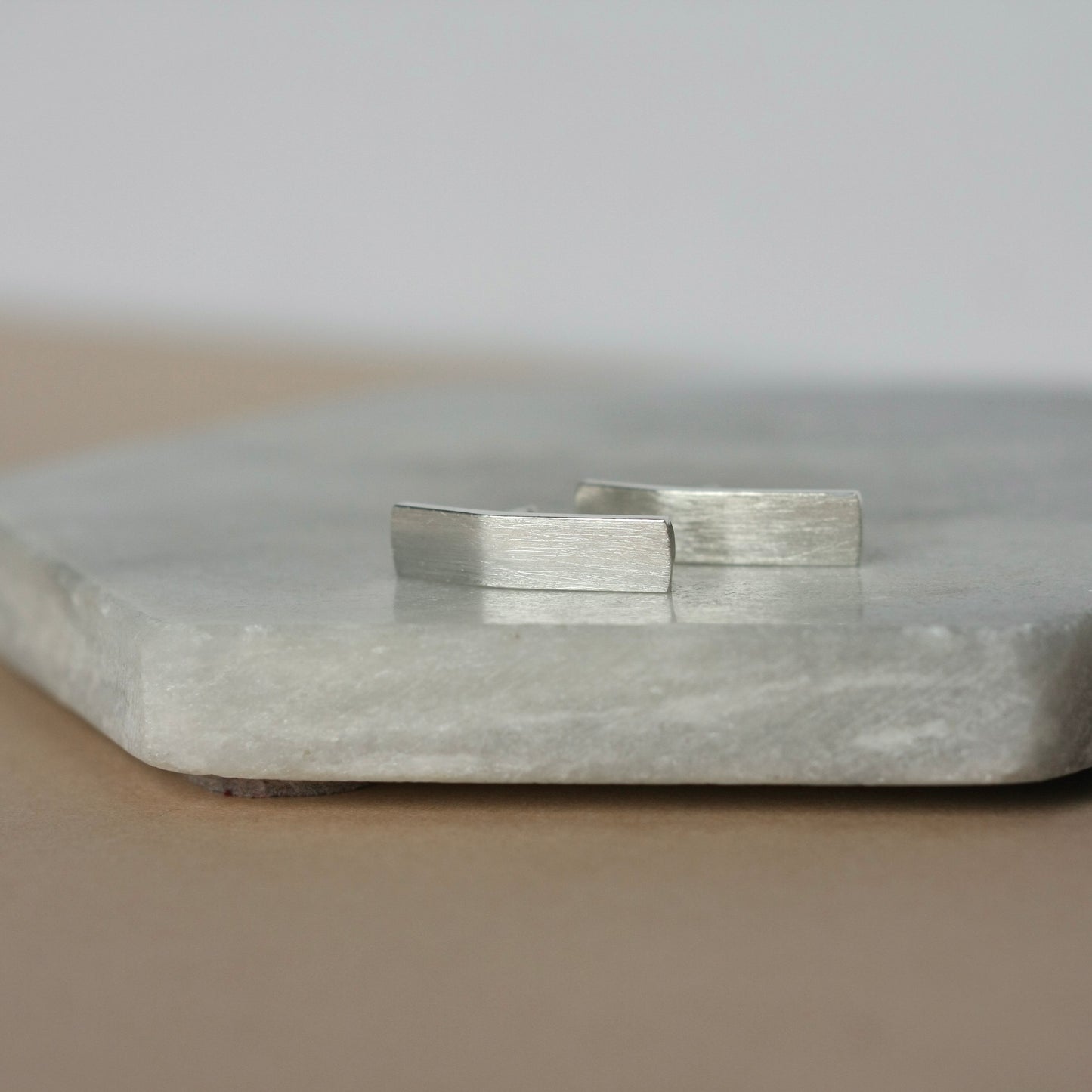 Sterling Silver Curved Bar Studs