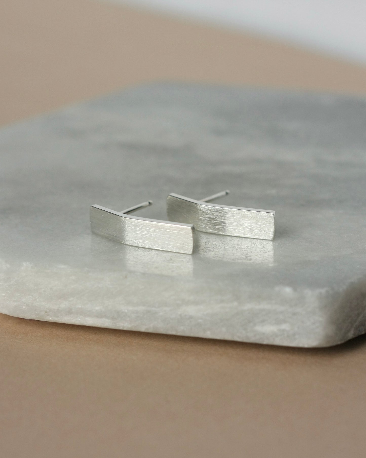 Sterling Silver Curved Bar Studs