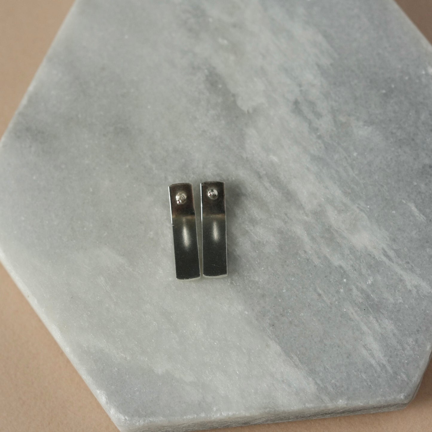 Sterling Silver Curved Bar Studs