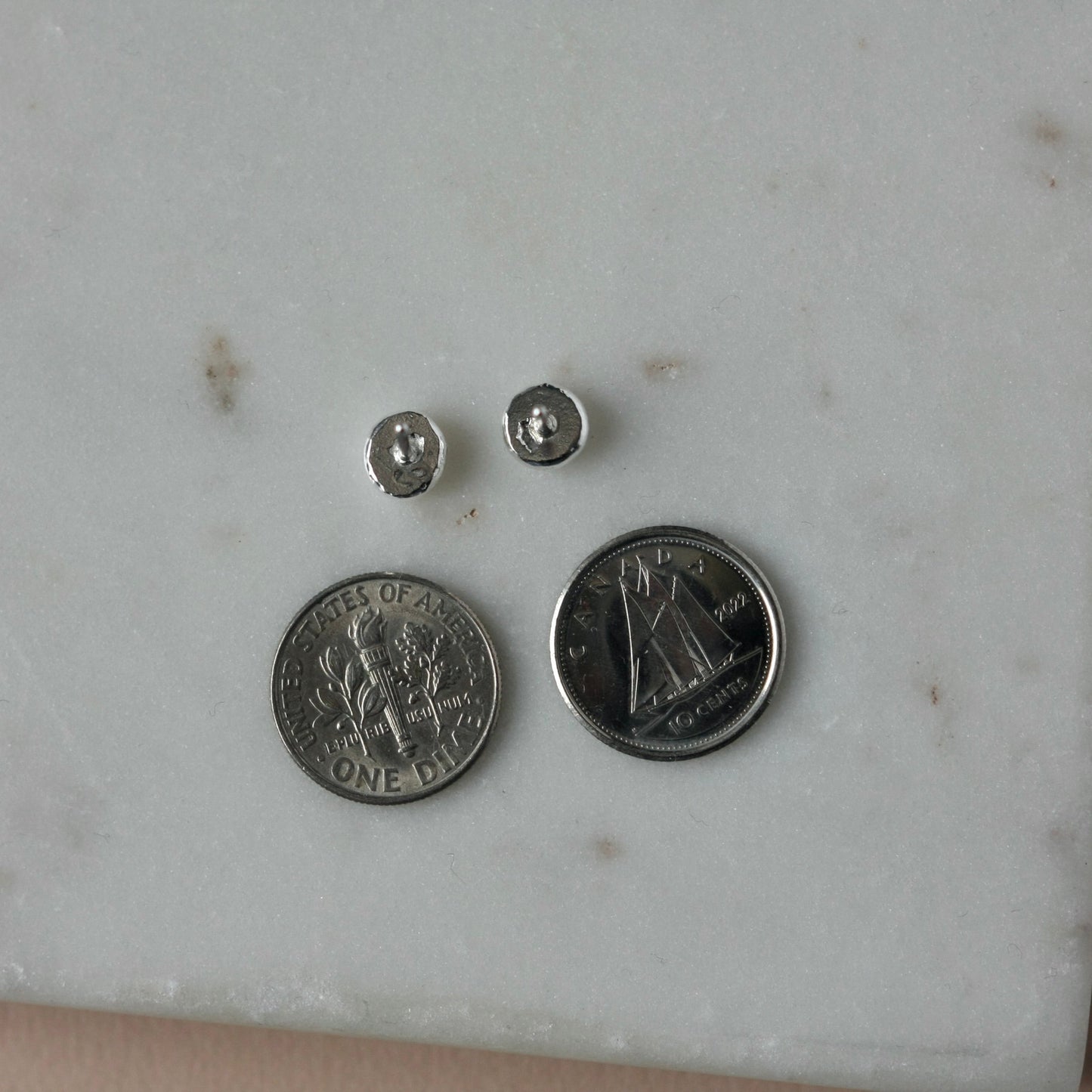 Fine Silver Pebble Studs