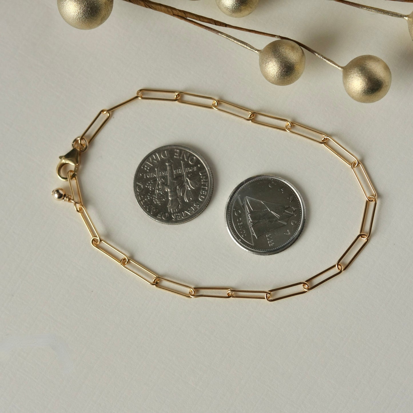 Gold Filled Paperclip Chain Bracelet