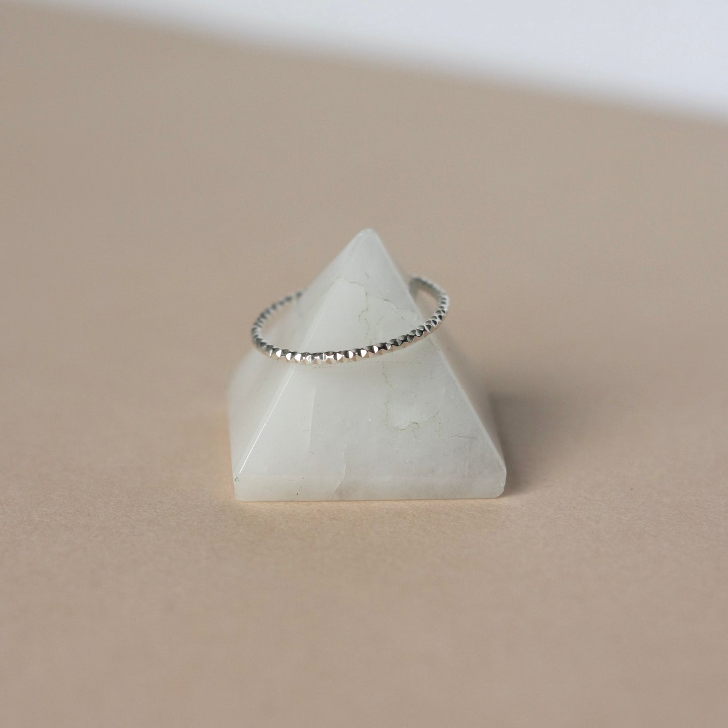 Dainty Sparkly Silver Stacking Ring