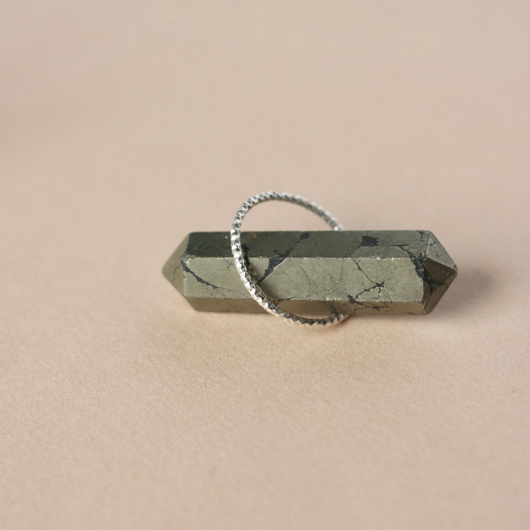 Dainty Sparkly Silver Stacking Ring