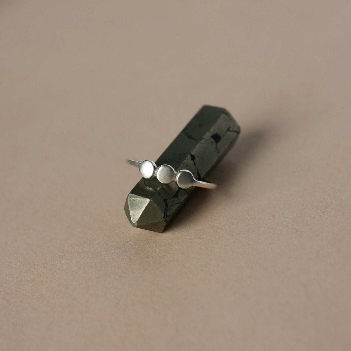Sterling Silver Three Pebble Ring