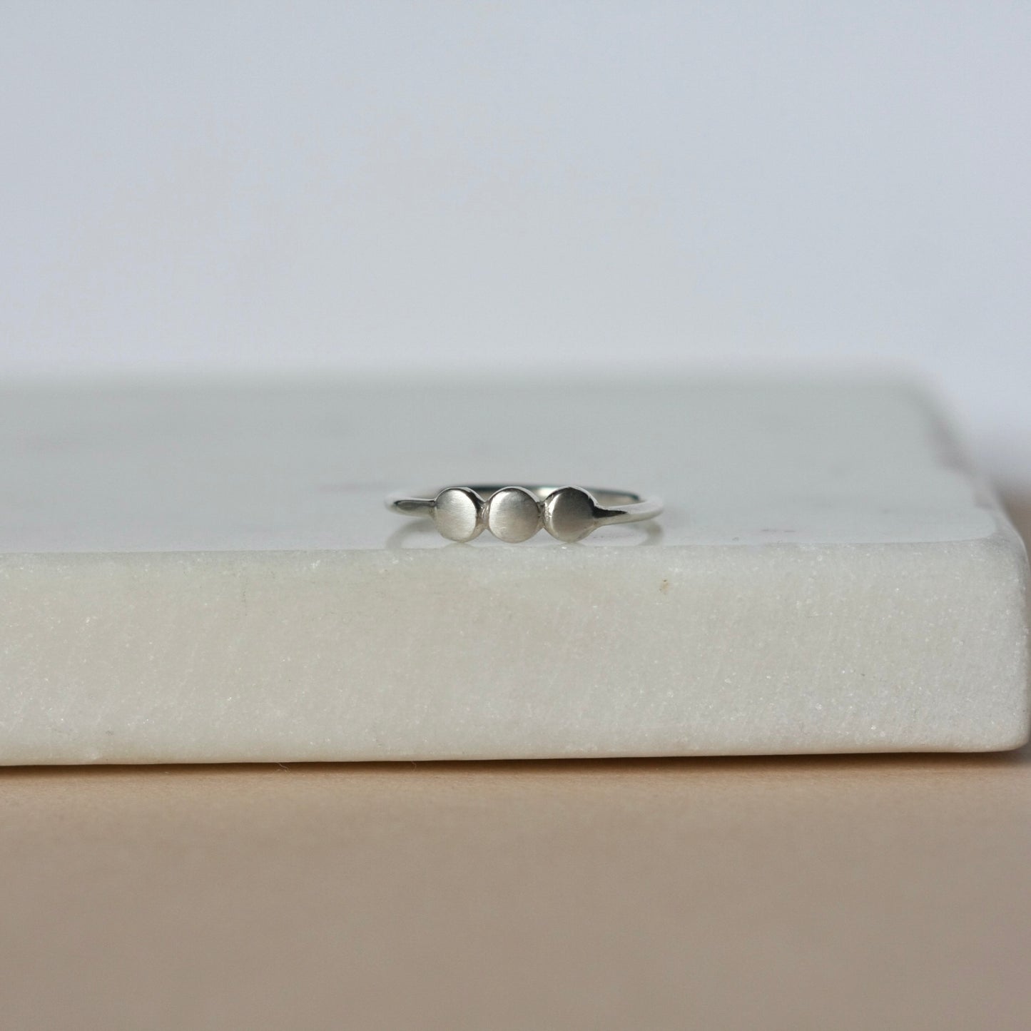 Sterling Silver Three Pebble Ring