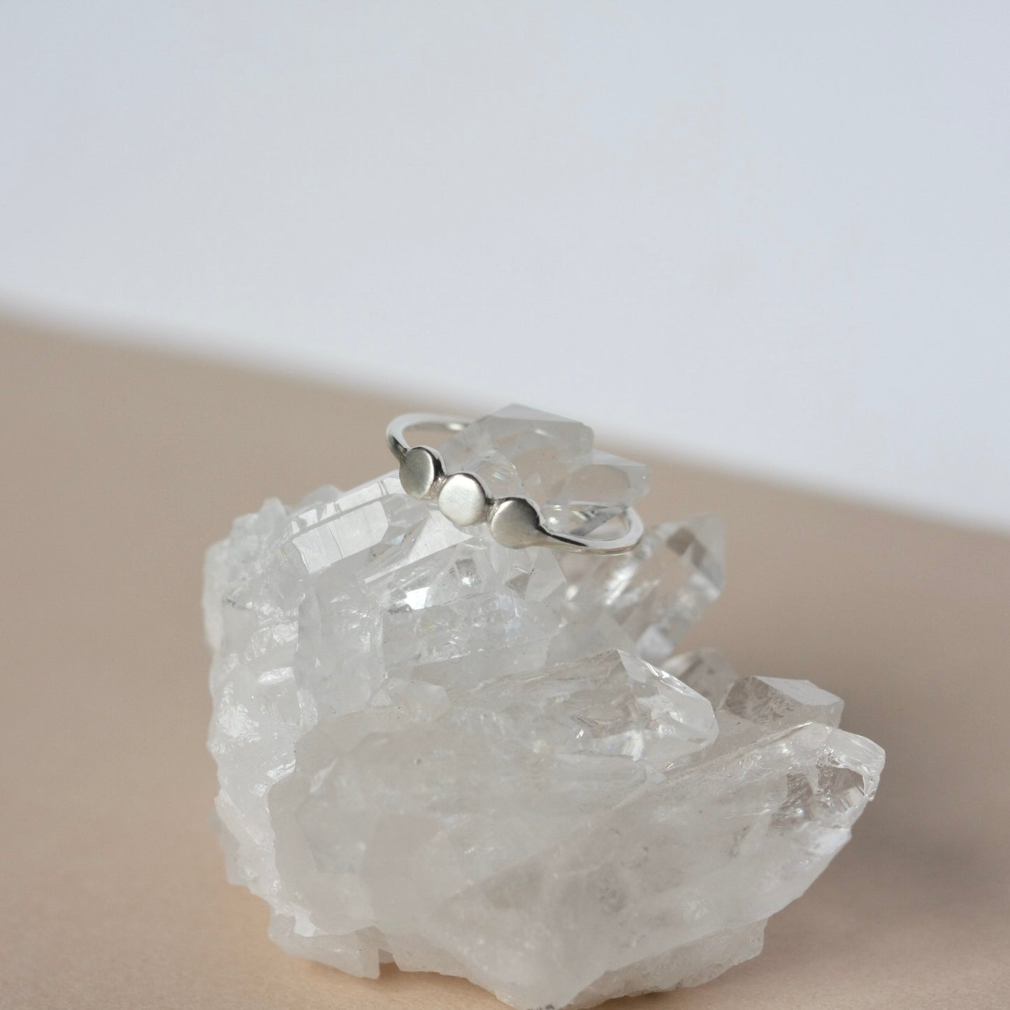 Sterling Silver Three Pebble Ring