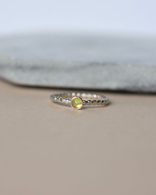 Sterling Silver Faceted Opal Ring
