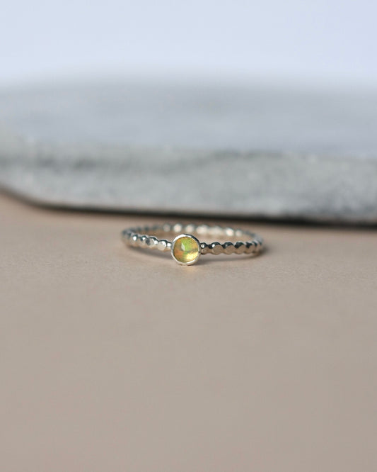 Sterling Silver Faceted Opal Ring