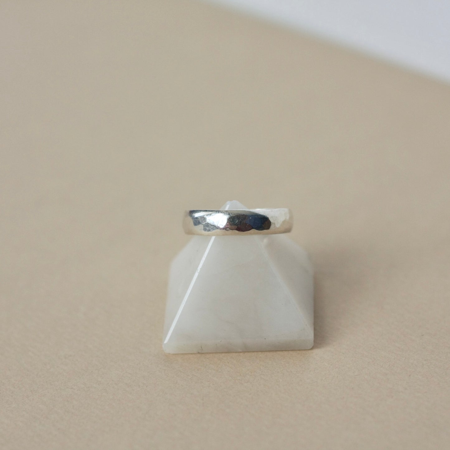 Wide Hammered Sterling Silver Ring