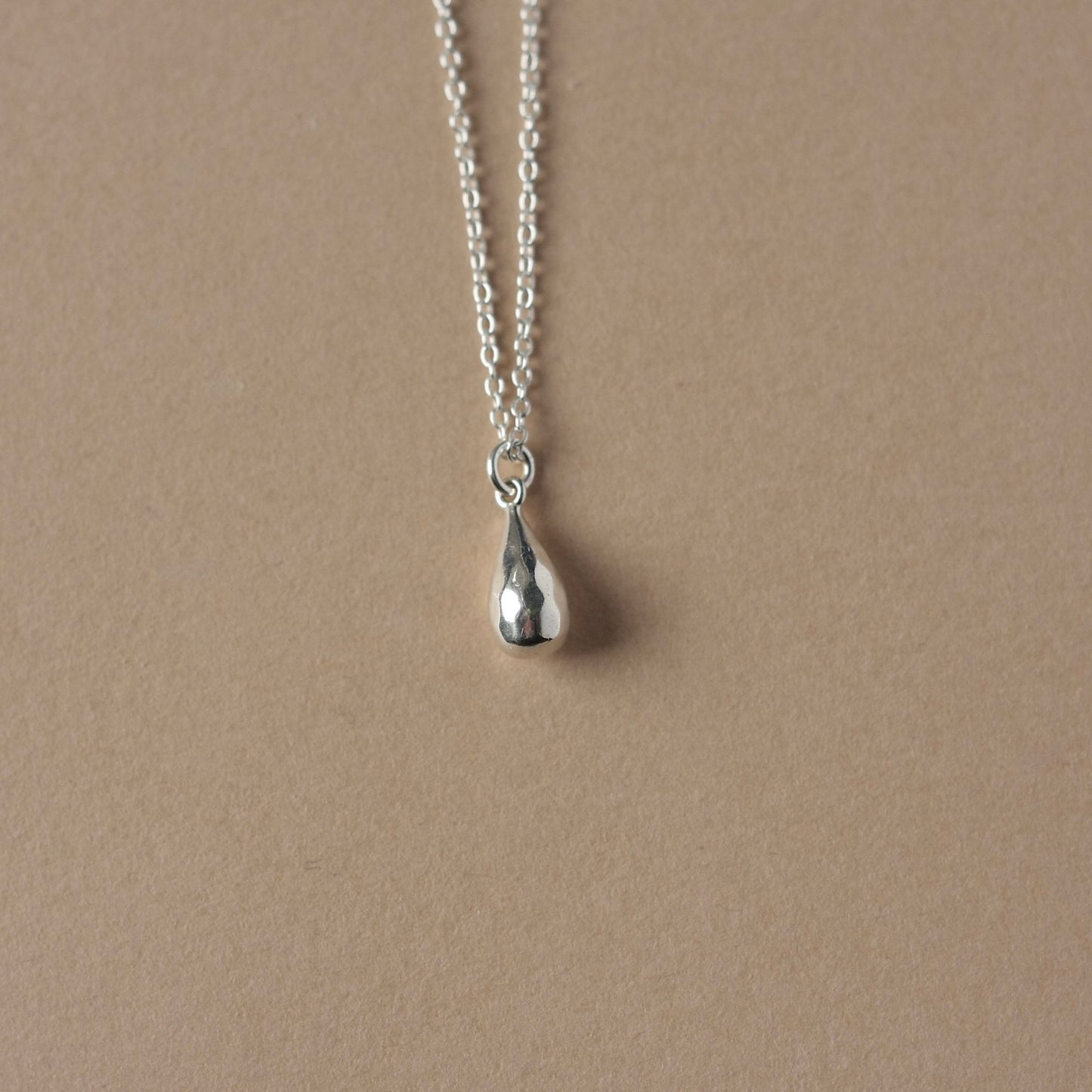 Solid Sterling Silver Teardrop Necklace
